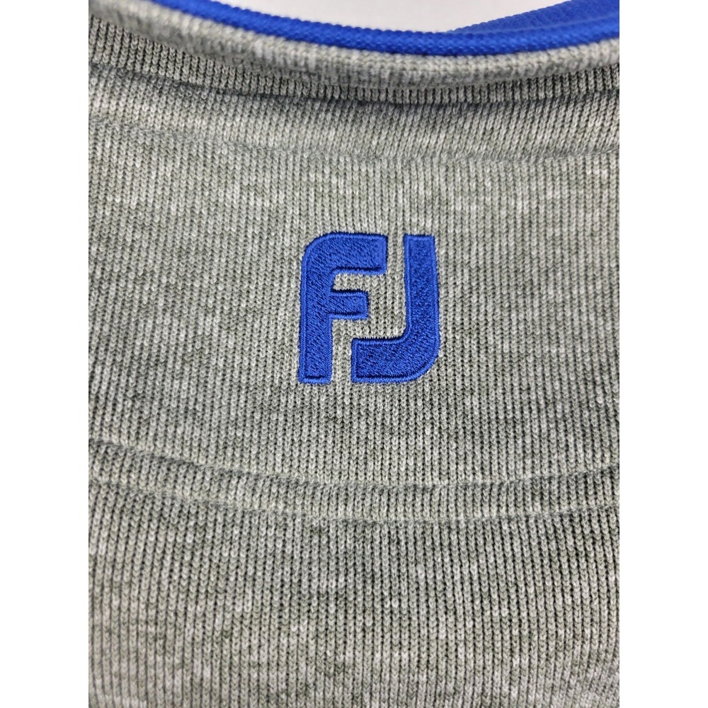 Footjoy 1/4 Zip Golf Sweatshirt Woodstone Embroidered Chest Logo Mens XL Striped - Picture 6 of 7